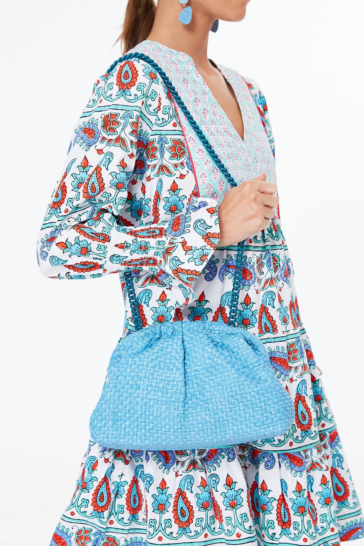 Azzurro Straw Game Clutch