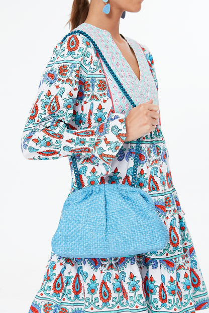 Azzurro Straw Game Clutch