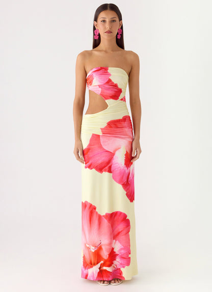 In The Rhythm Maxi Dress - Yellow Floral Spritz