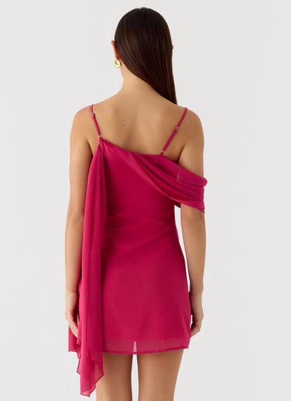 In Your Place Mini Dress - Fuchsia