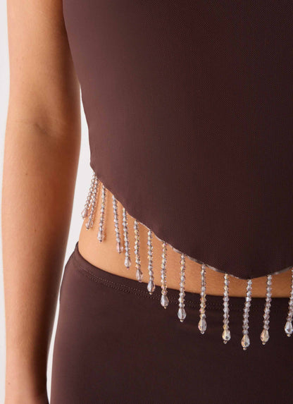 Joosal Beaded Top - Brown