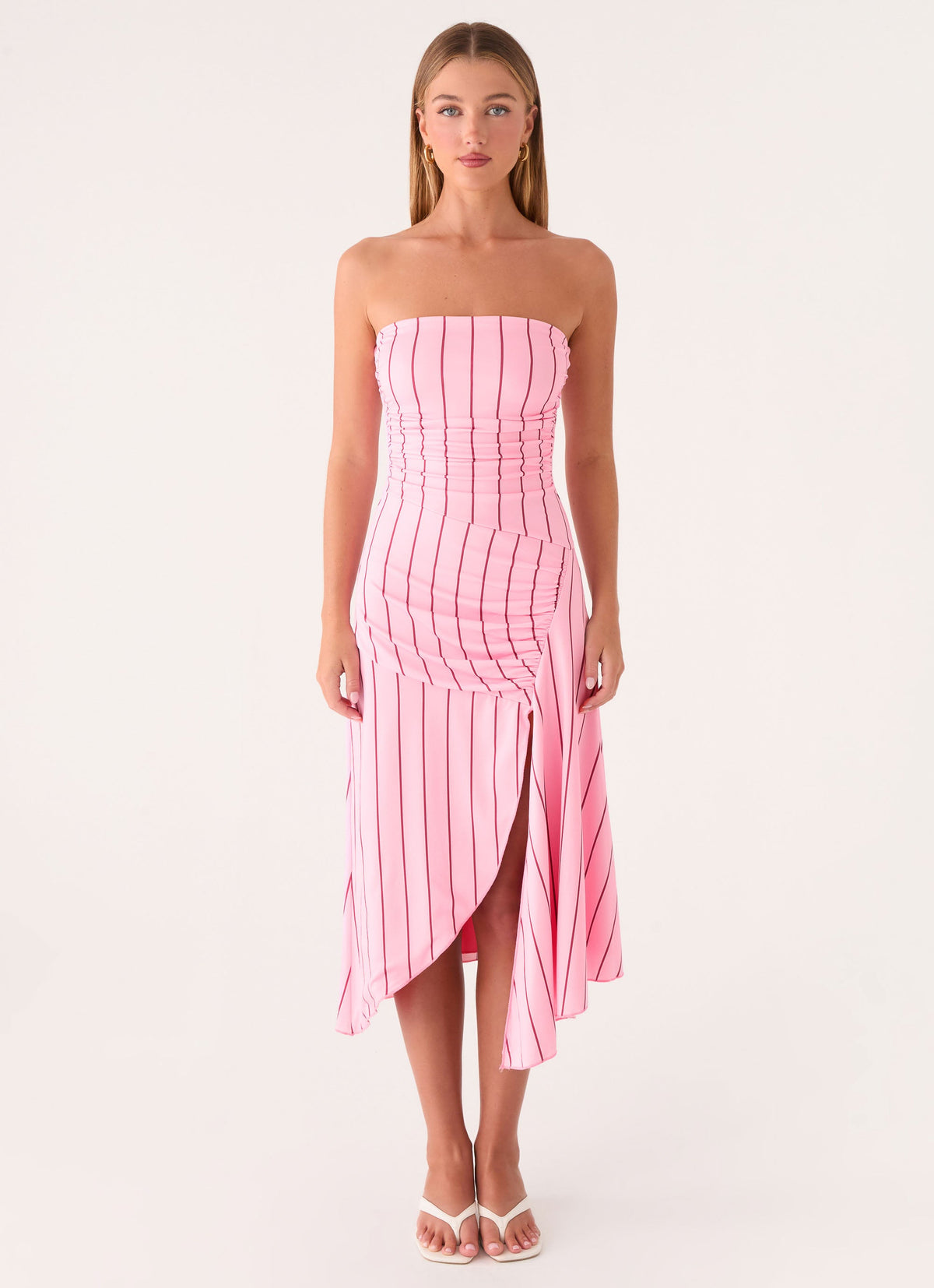Jorvana Midi Dress - Strawberry Stripe