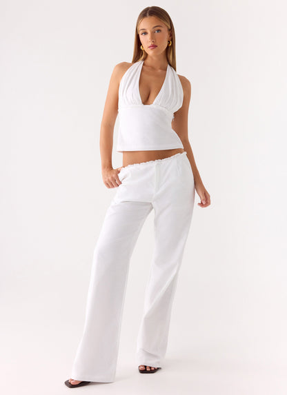 Josephina Linen Pant - White