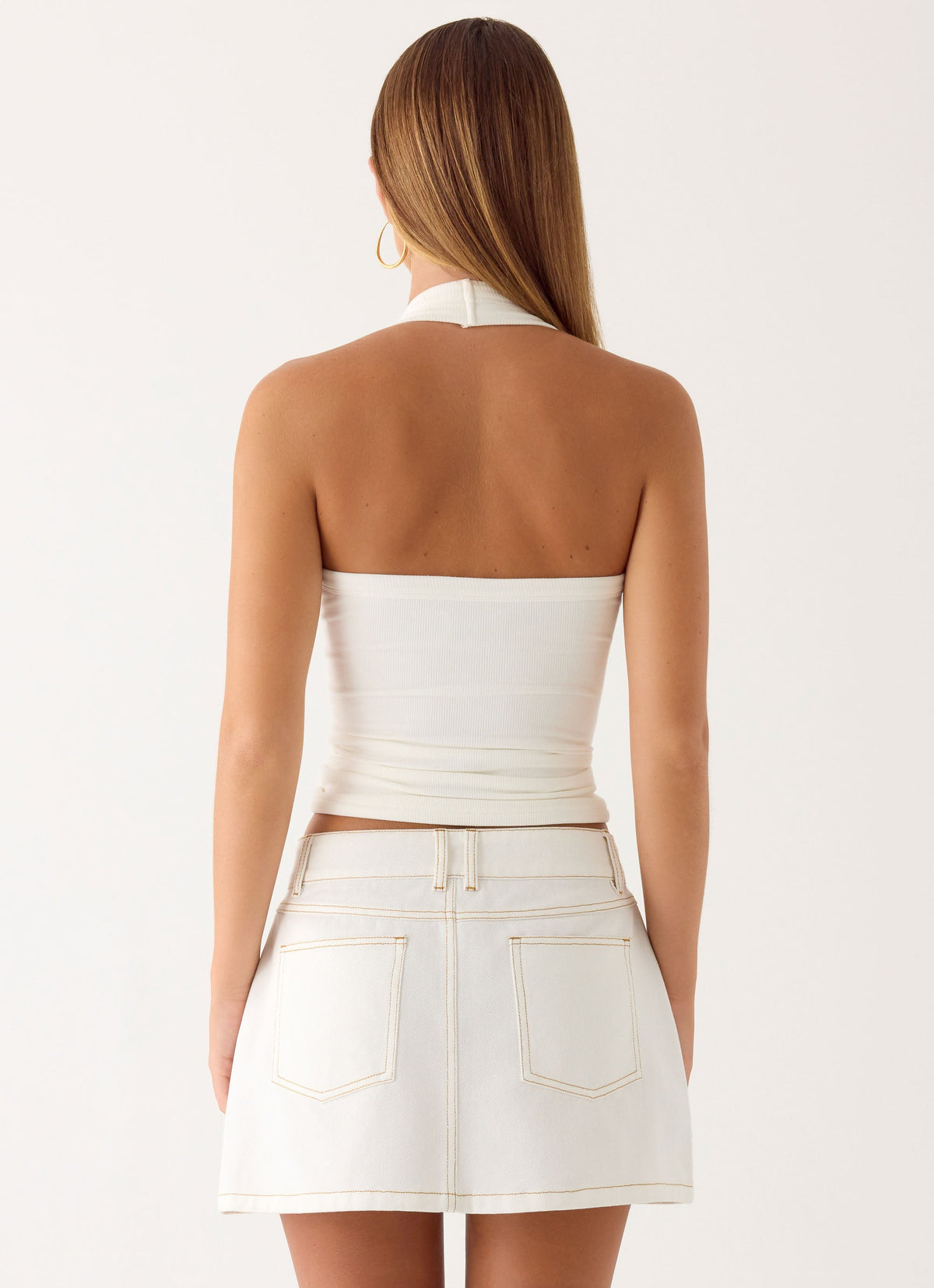 Julien Mid Rise Denim Mini Skirt - Ivory