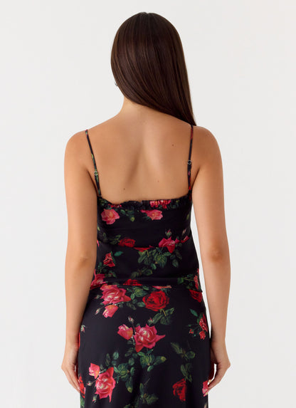 Kahlo Top - Midnight Bloom
