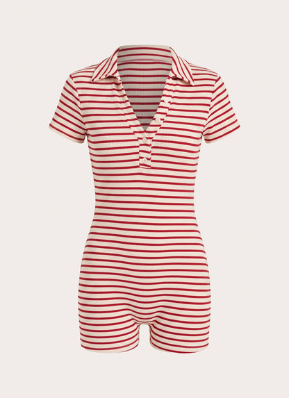 Kairah Playsuit - Red/White Stripe