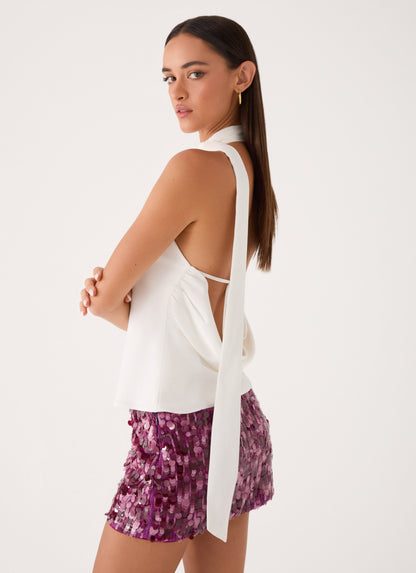 Keena Scarf Top - Ivory