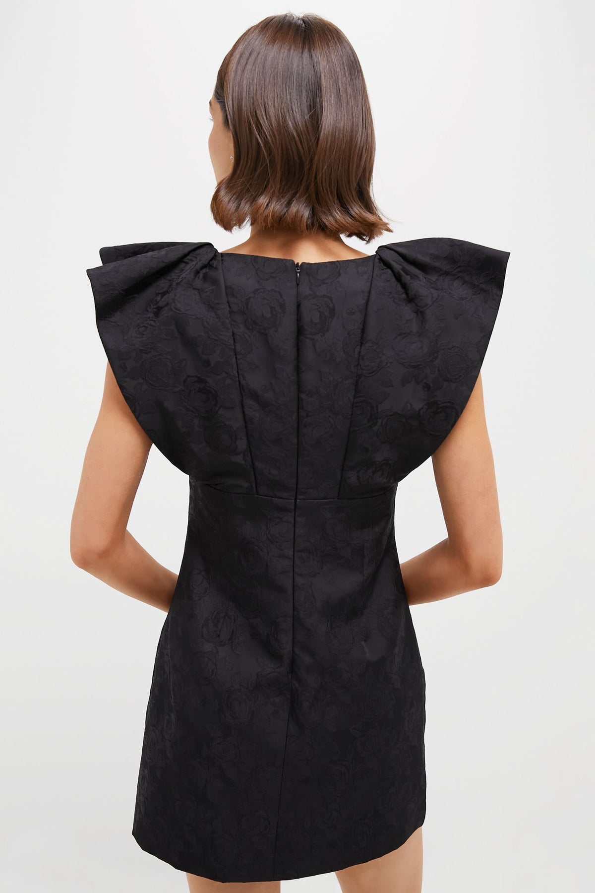 Black Jacquard Tanya Mini Dress