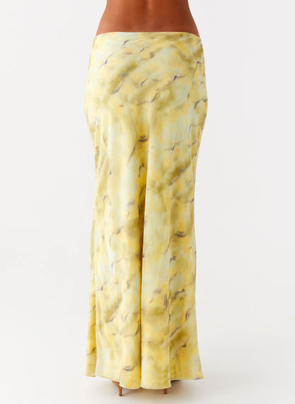 Kylo Low Rise Maxi Skirt - Yellow Tie Dye