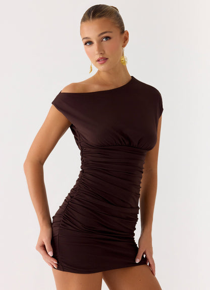 Liana Mini Dress - Chocolate
