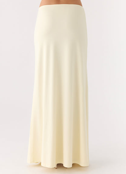 Like A Flower Maxi Skirt - Lemon Yellow
