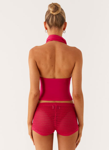 Lukella Crochet Mini Short - Hot Pink