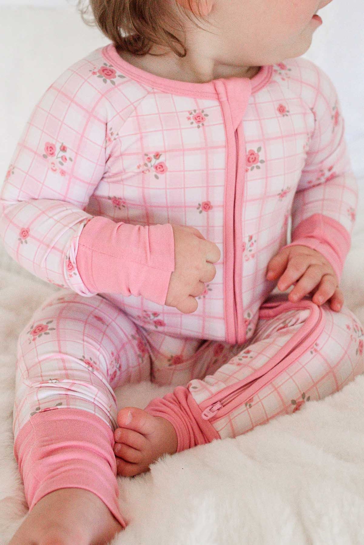 Convertible Bamboo Zip Romper | Primrose Plaid