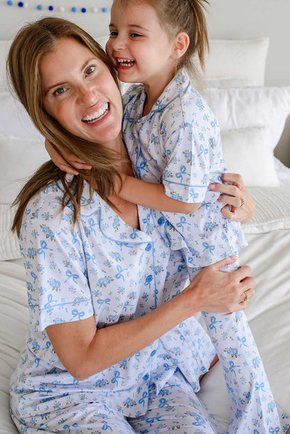 Girls' Two-Piece Bamboo Flare Lounge Set | Tied In Blooms