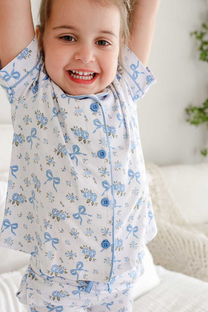 Girls' Two-Piece Bamboo Flare Lounge Set | Tied In Blooms