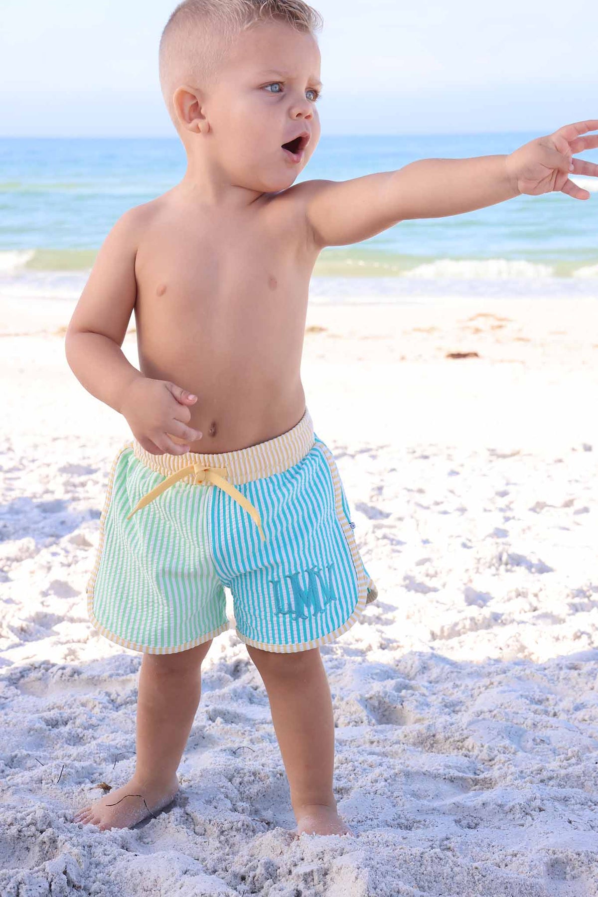 Boy's Swim Trunks | Multi-Color Seersucker