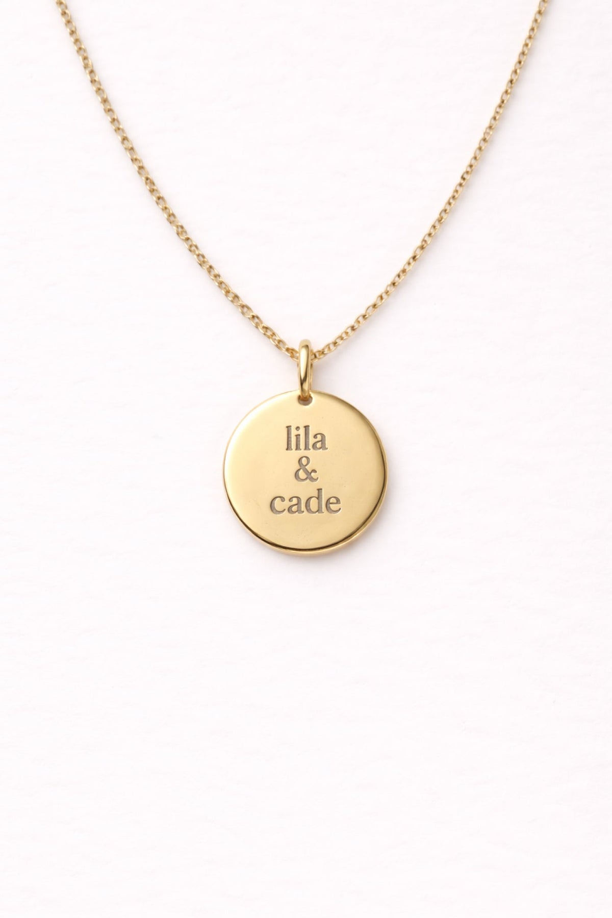 Engraved Circle Charm Necklace