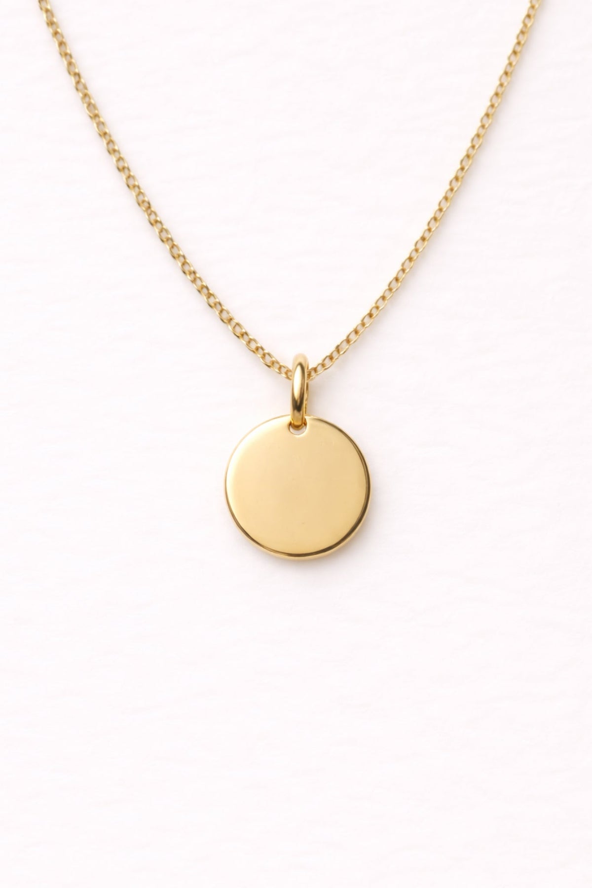 Engraved Circle Charm Necklace