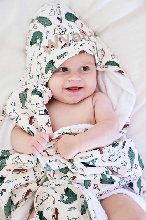 Embroidered Bamboo Hooded Towel | Off the Hook
