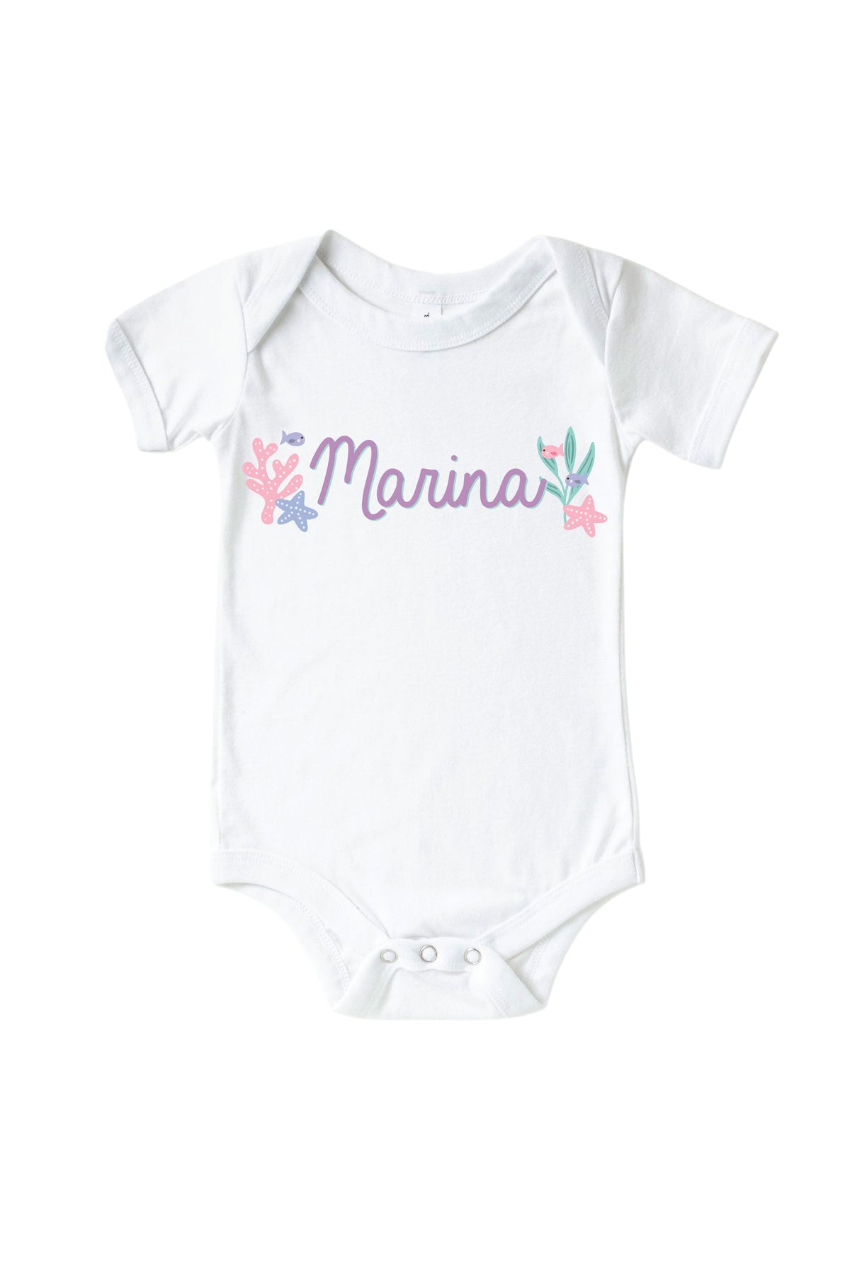 Personalized Let's Be Mermaids Graphic Bodysuit & Kids Tee | White