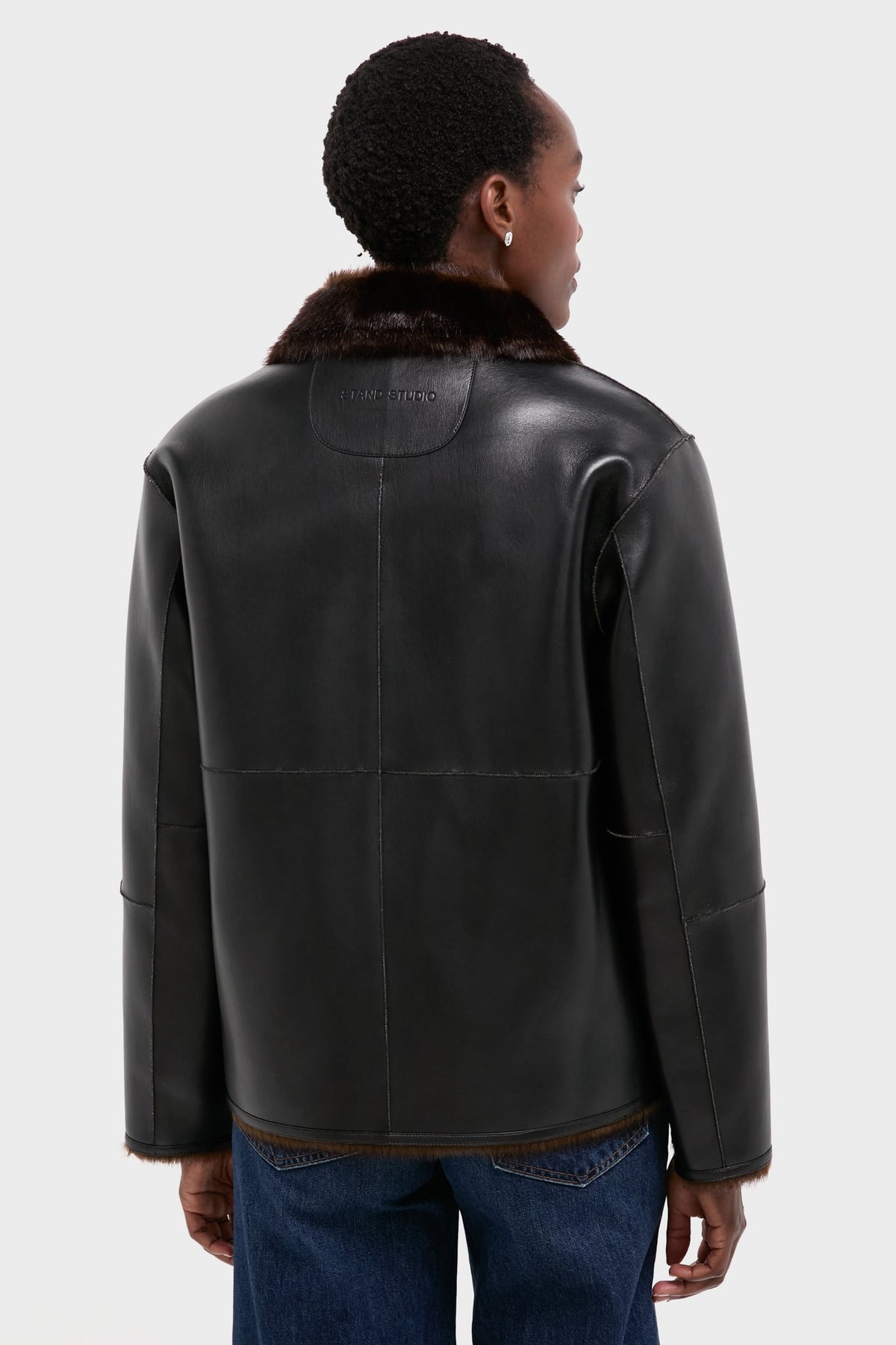 Black and Brown Reversible Brella Jacket