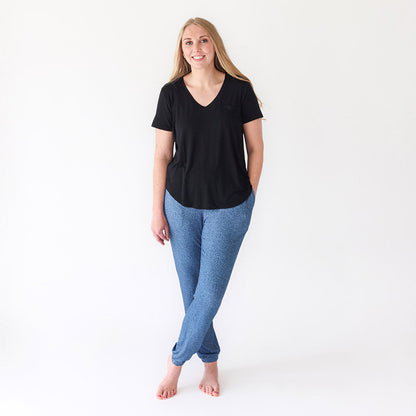Women's Black V-Neck Tee