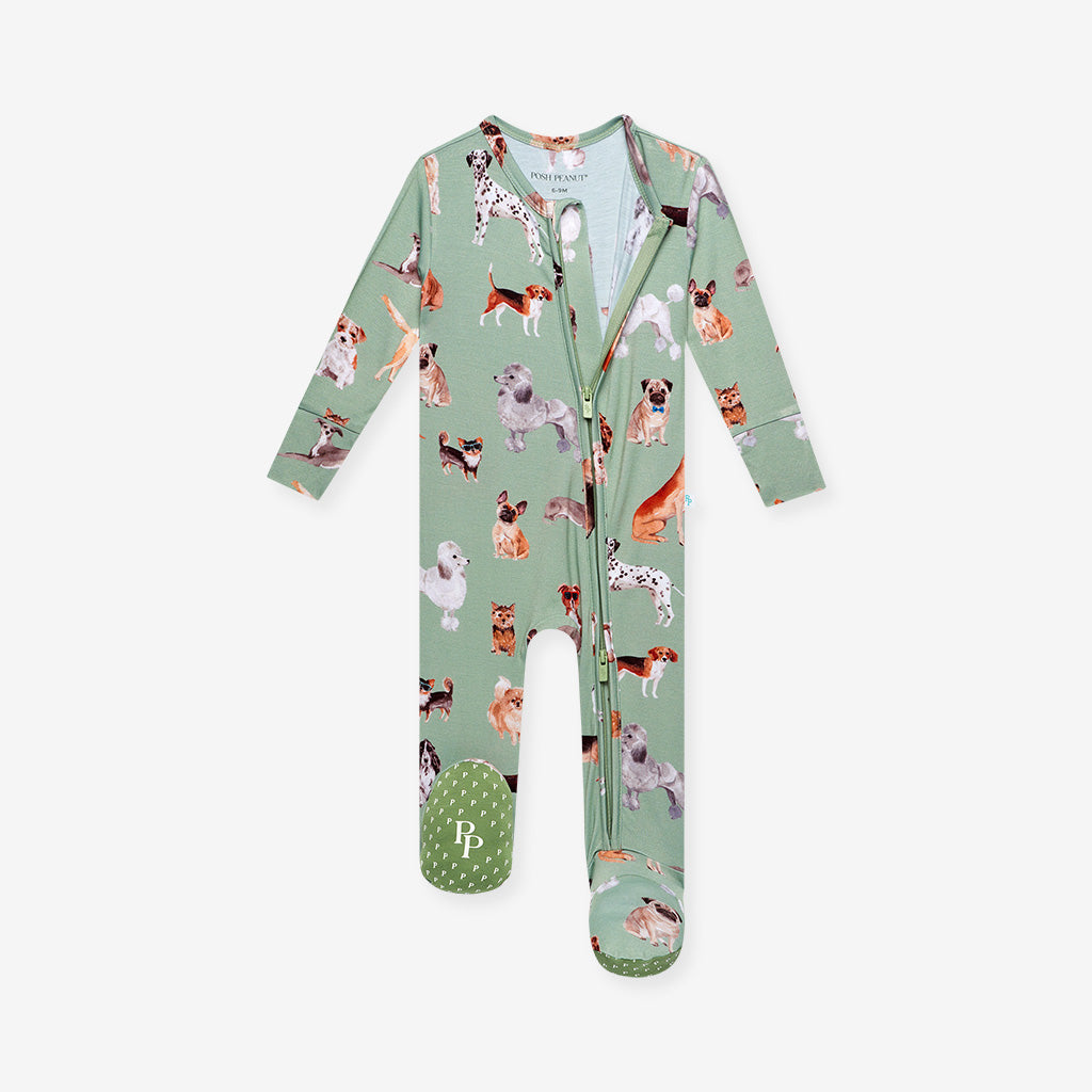 Posh Puppies Footie Zippered One Piece