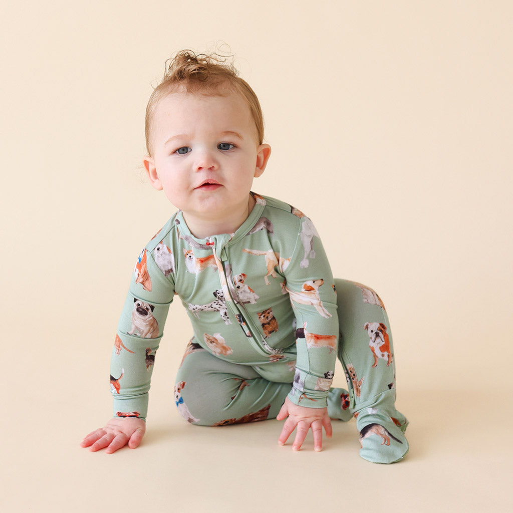 Posh Puppies Footie Zippered One Piece