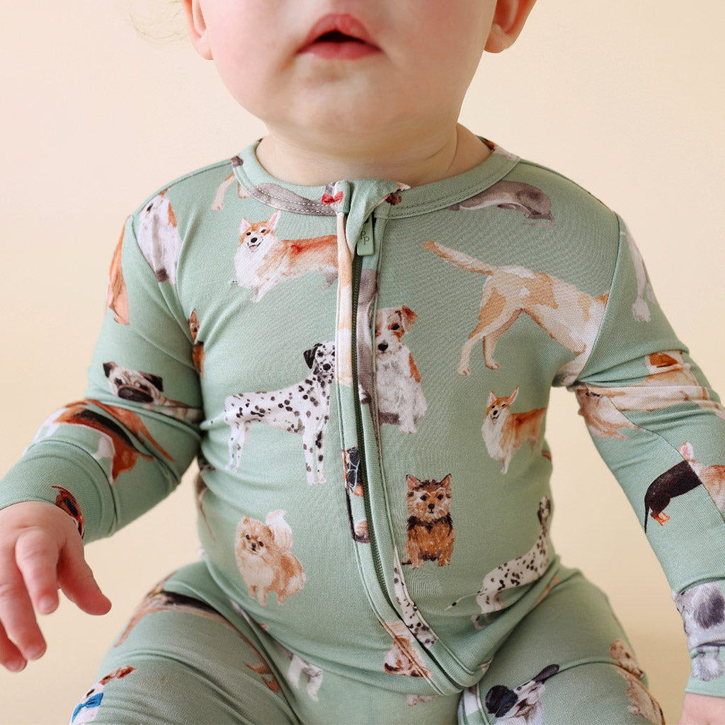 Posh Puppies Footie Zippered One Piece