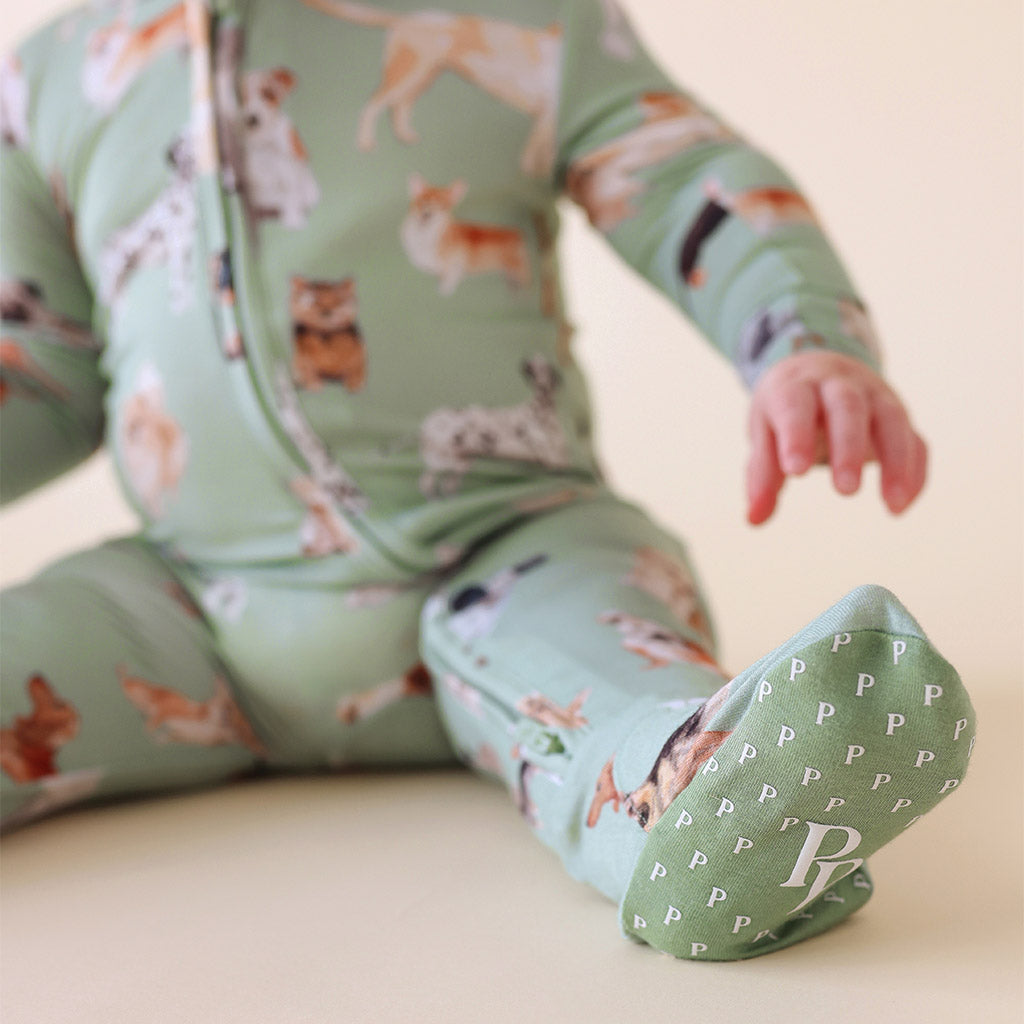 Posh Puppies Footie Zippered One Piece