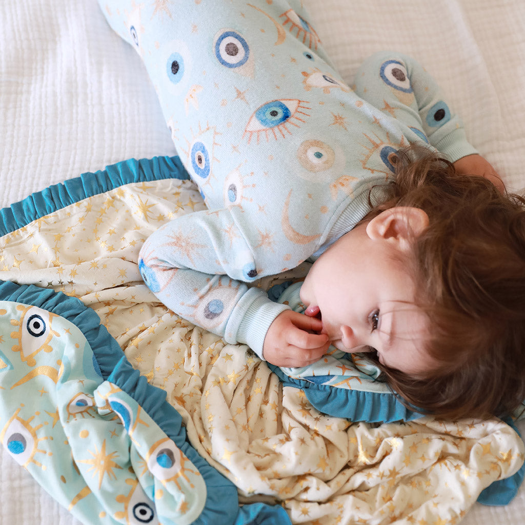 Celestial Fiona & Olympia Ruffled Luxette Patoo® Blanket