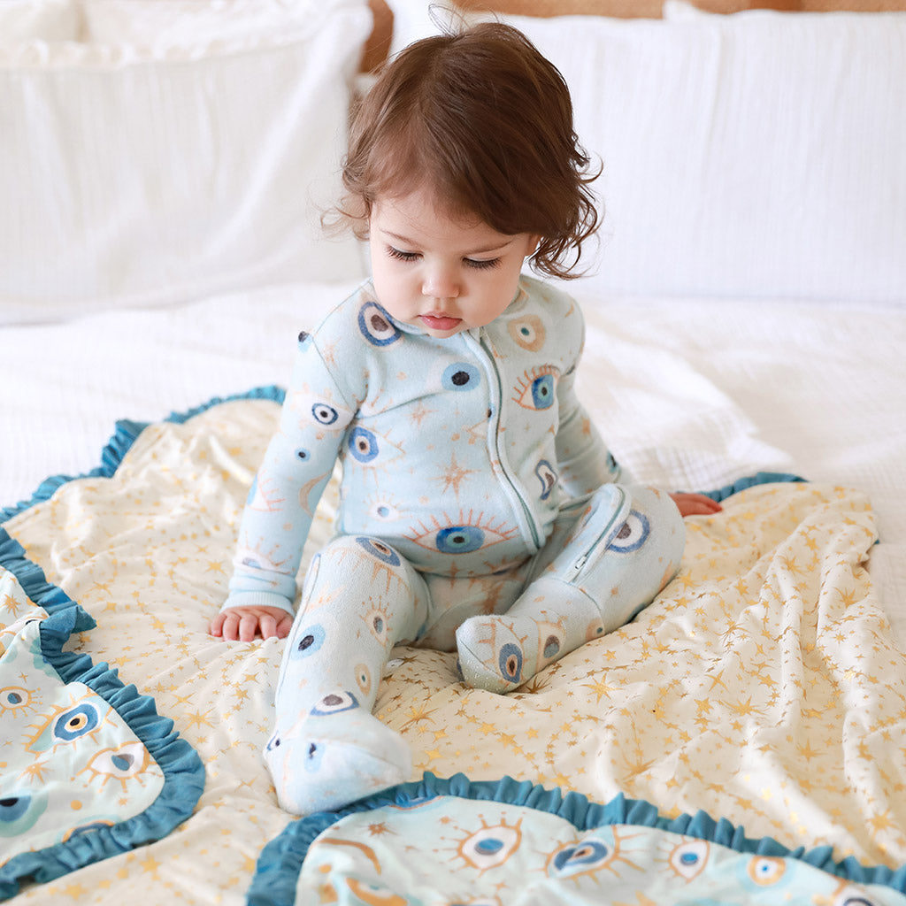 Celestial Fiona & Olympia Ruffled Luxette Patoo® Blanket