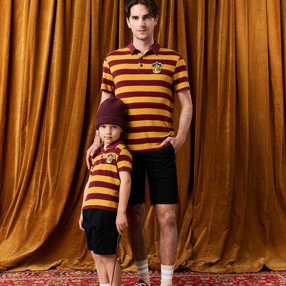 Gryffindor House Stripe Men's French Terry Polo Shirt
