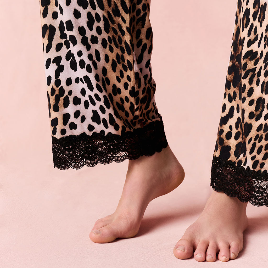 Loretta Leopard Women's Lace Pajama Pants