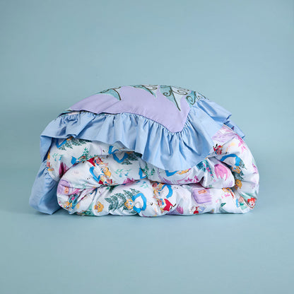 Disney Adventures in Wonderland Reversible Ruffled Duvet Cover