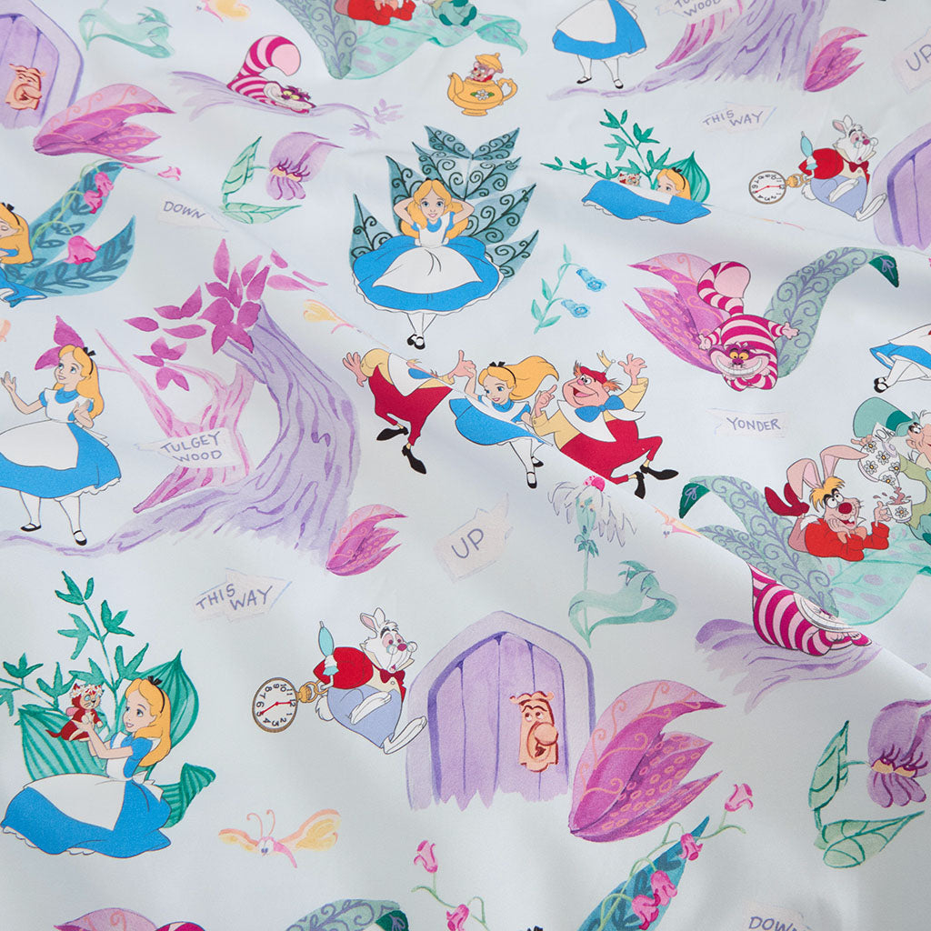 Disney Adventures in Wonderland Reversible Ruffled Duvet Cover