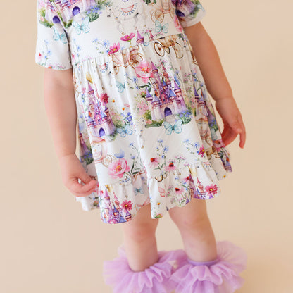 Katrina Ruffled Twirl Bodysuit Dress