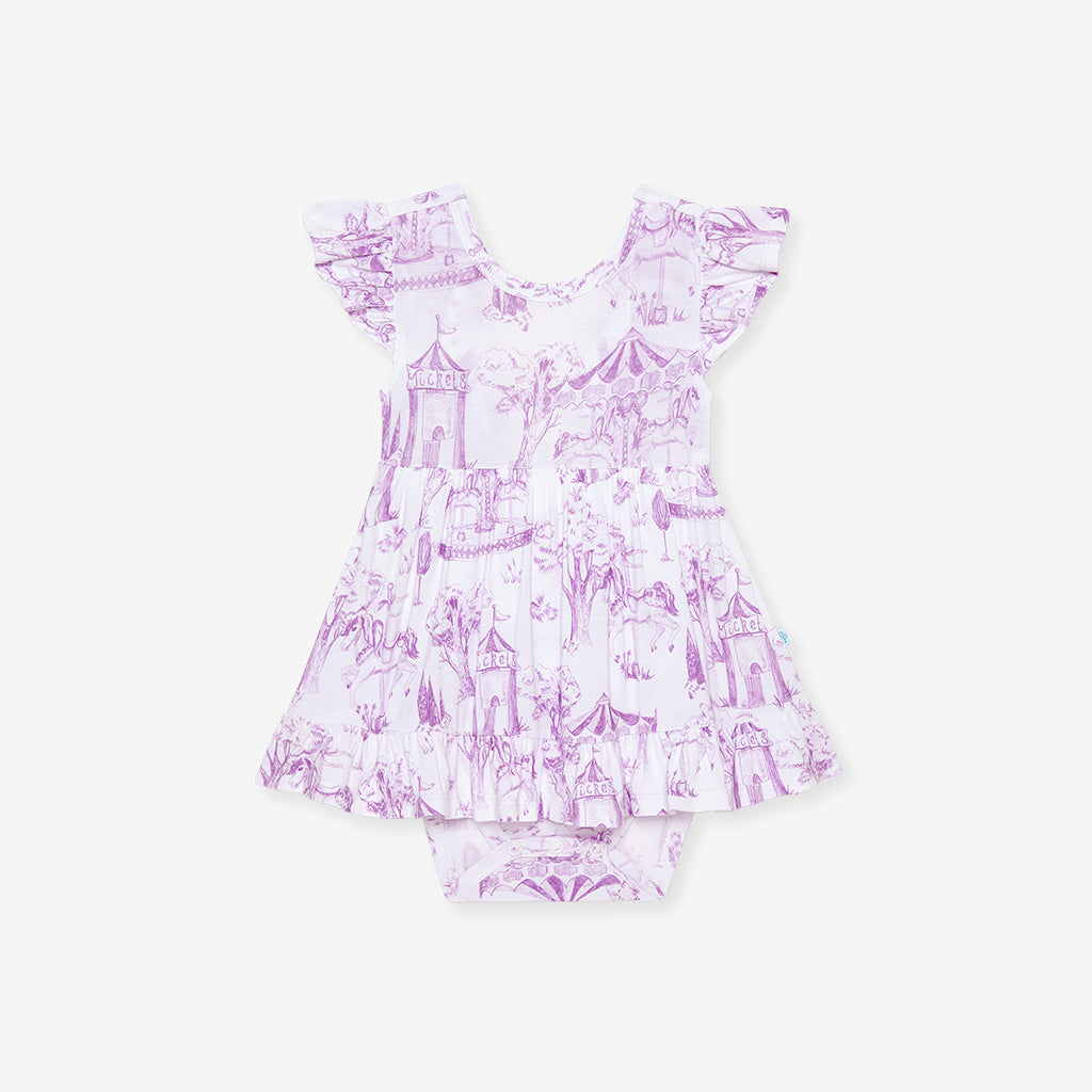 Babette Tie Back Ruffled Bodysuit Dress