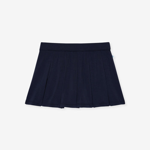 Varsity Navy French Terry Pleated Skort