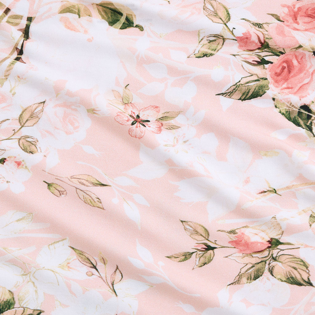 Vintage Pink Rose Ruffled Luxette Plush Patoo® Blanket