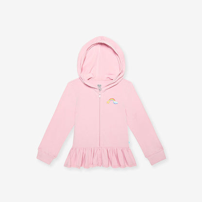 Care Bears™ Cheer Friends French Terry Ruffled Zippered Graphic Hoodie