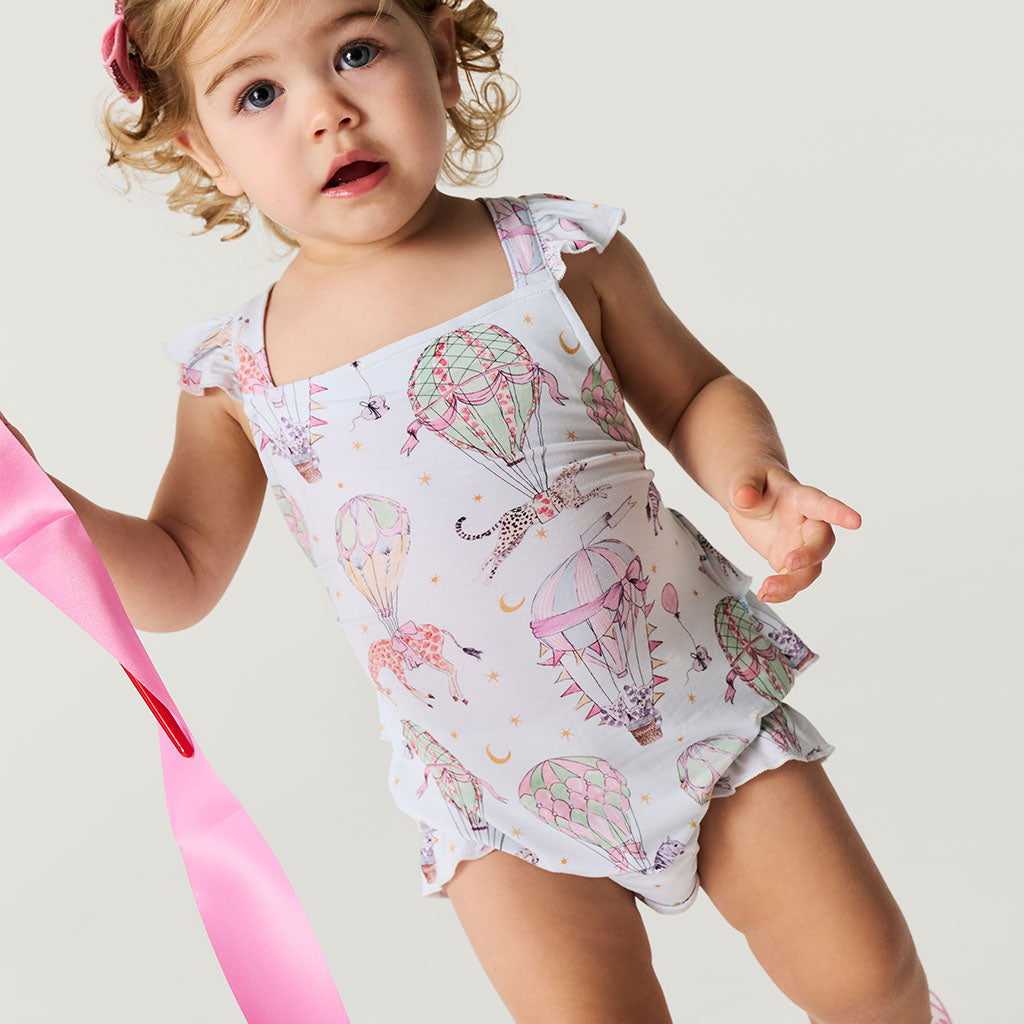 Seraphina Ruffled Strap Bubble Romper