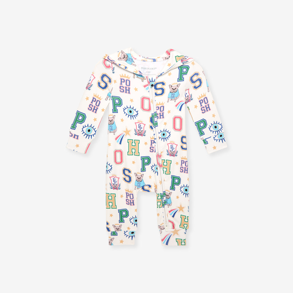 Brooke French Terry Zippered Hooded Romper