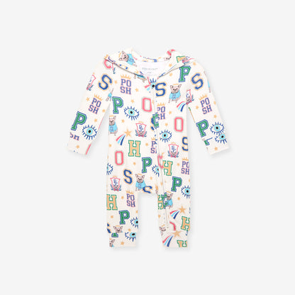 Brooke French Terry Zippered Hooded Romper
