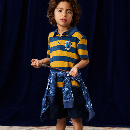 Ravenclaw House Stripe French Terry Polo Shirt