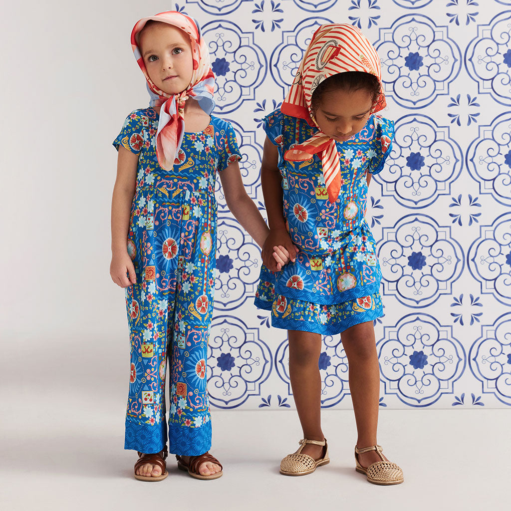 Carretto Tie Back Border Hem Jumpsuit