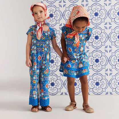 Carretto Tie Back Border Hem Jumpsuit