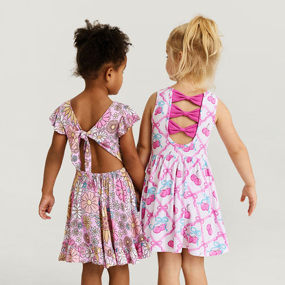 Amarena Bow Back Twirl Dress