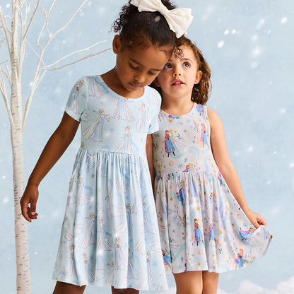 Disney Elsa & Anna Bow Back Twirl Dress
