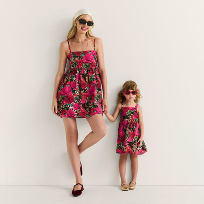 Wild Roses Women's Bamboo Challis Mini Dress